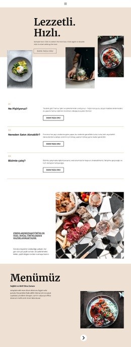Yeni Restoran -Web Sitesi Modelini Kullanmaya Hazır