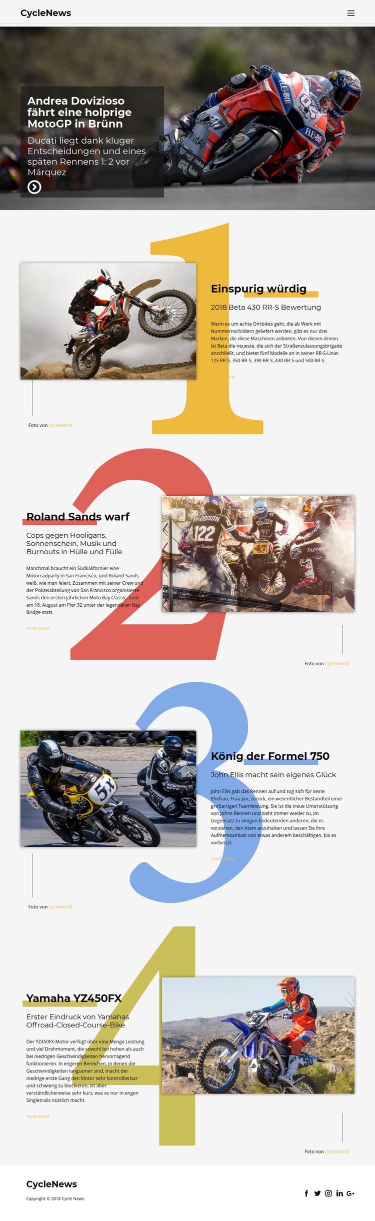 Motosport Website Builder-Vorlagen