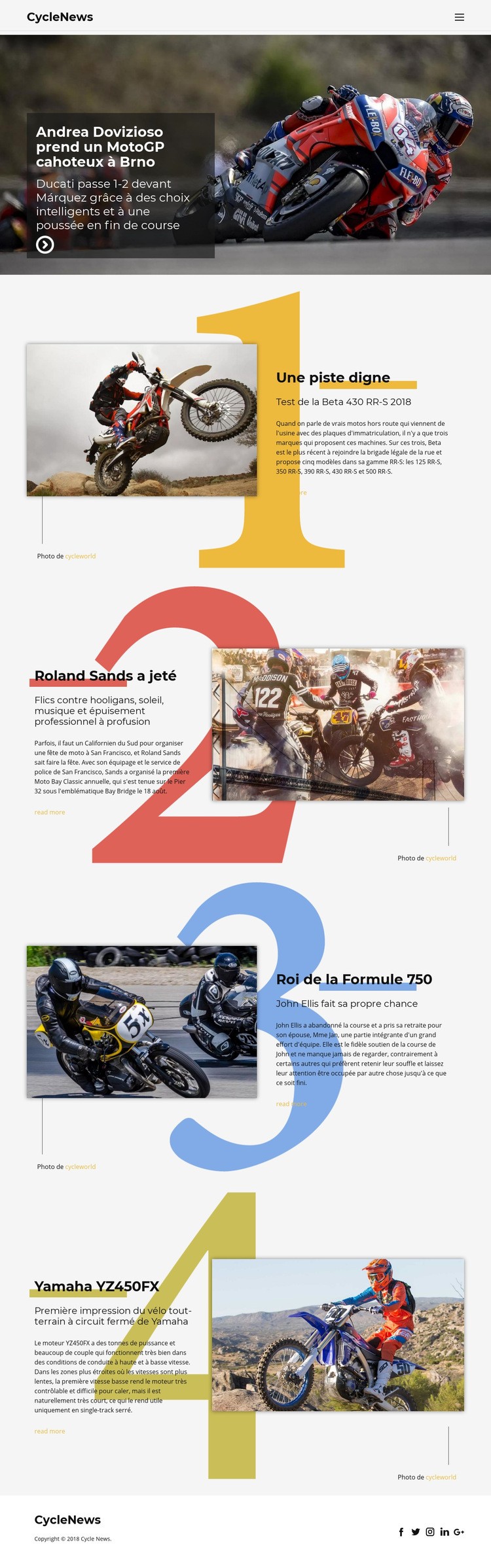 Motosport Modèle HTML5