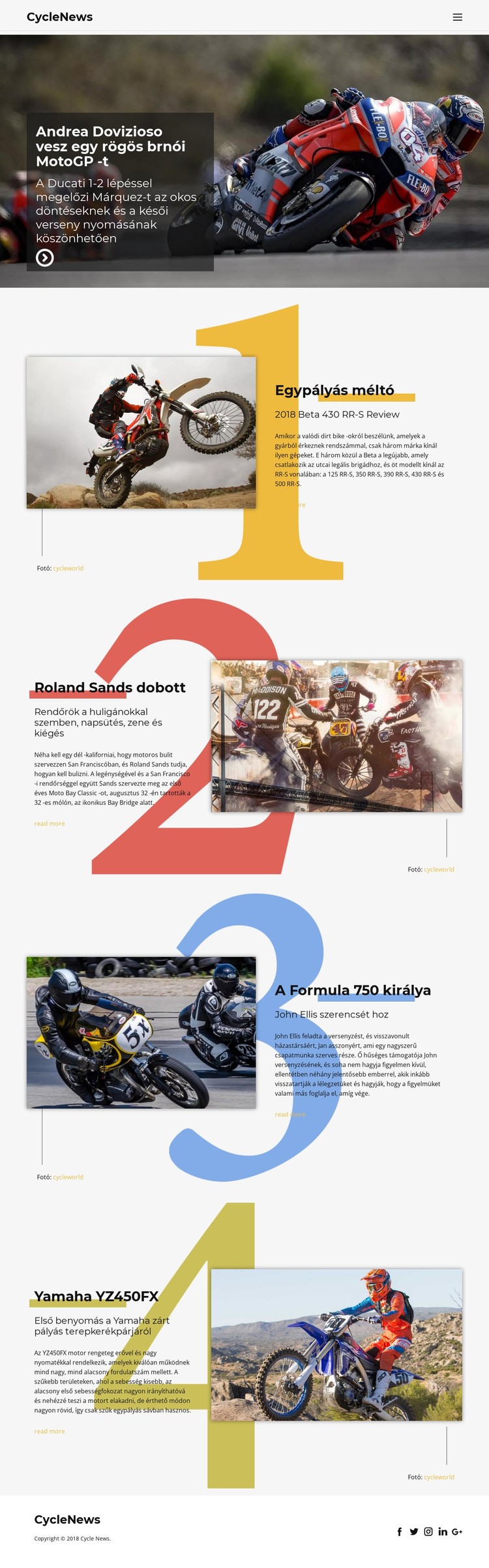 Motosport Weboldal sablon