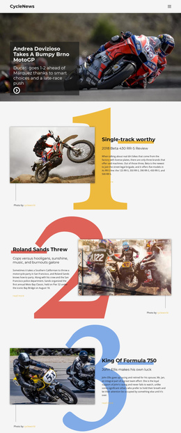 Motosport One Page Template