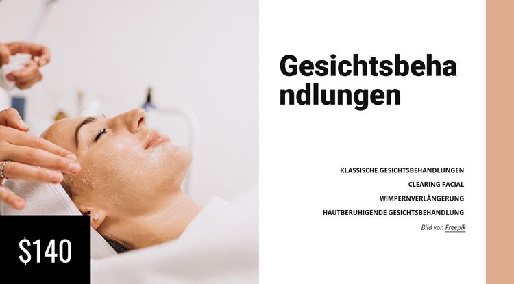 Gesichtsbehandlungen Website design