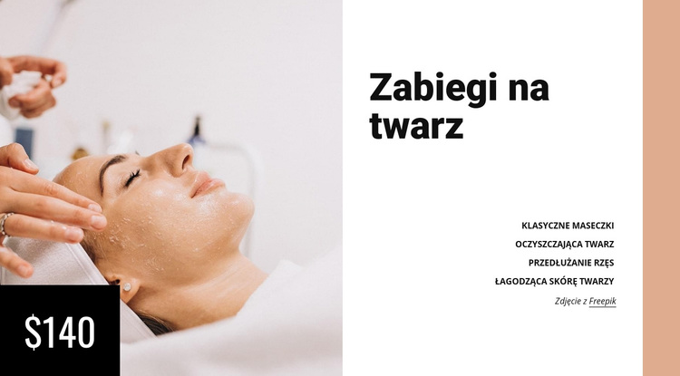 Zabiegi na twarz Motyw WordPress