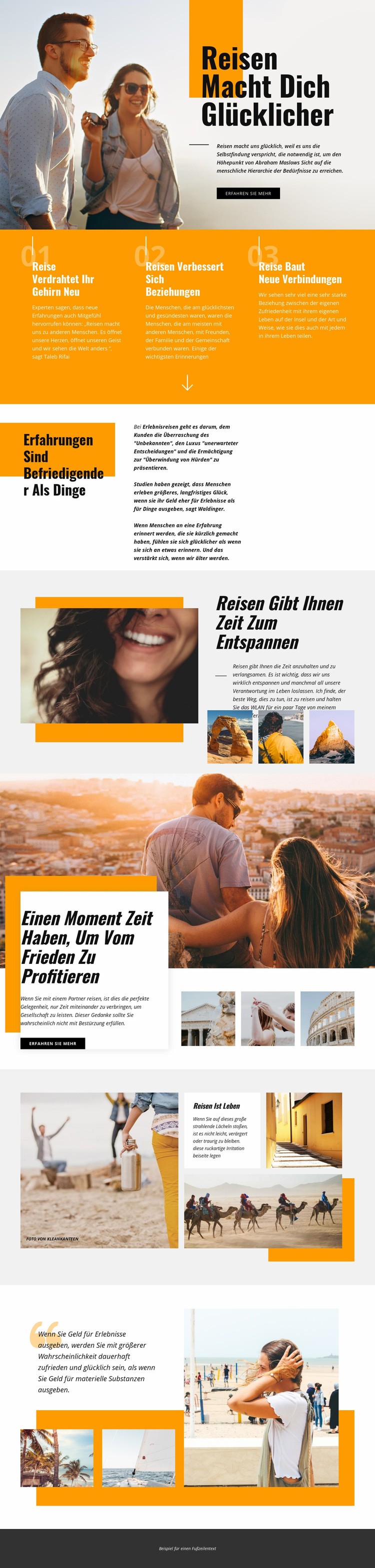 Reisen macht dich glücklicher Website design