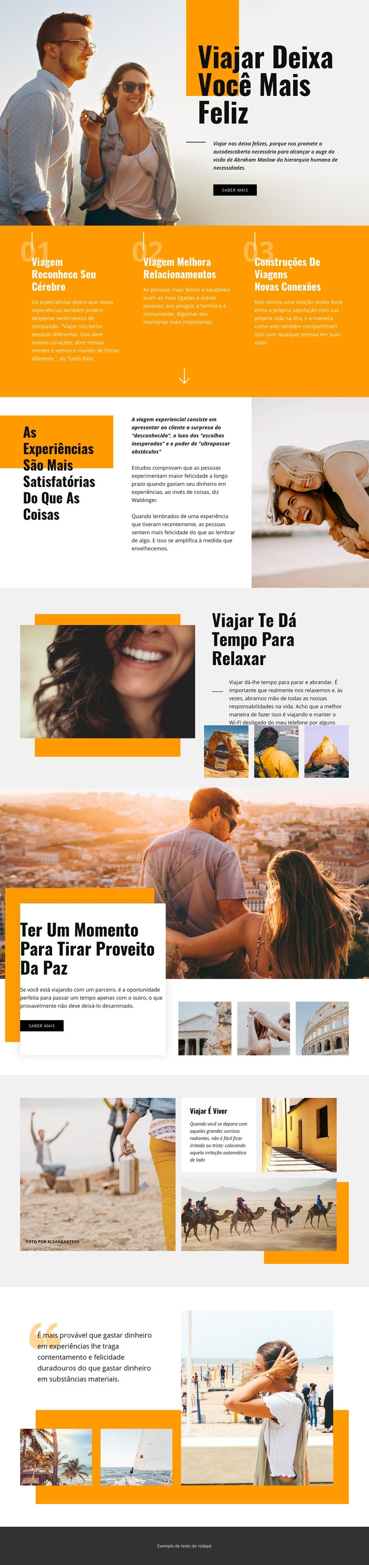 Viajar deixa você mais feliz Modelo HTML5