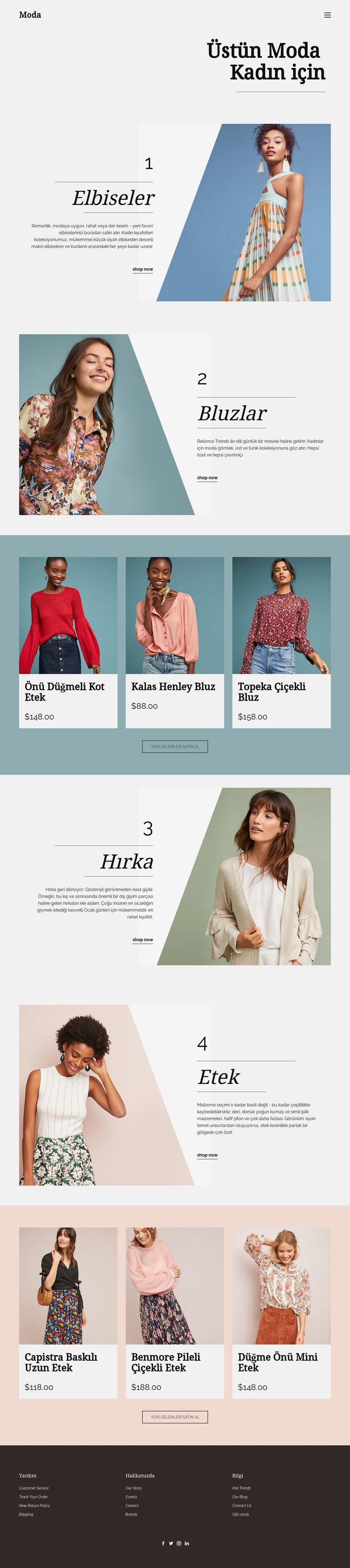 Kadın Modası Web Sitesi Mockup'ı