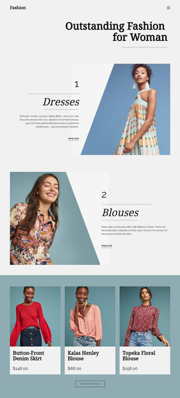 Ready To Use Web Page Design For Fashion For Woman