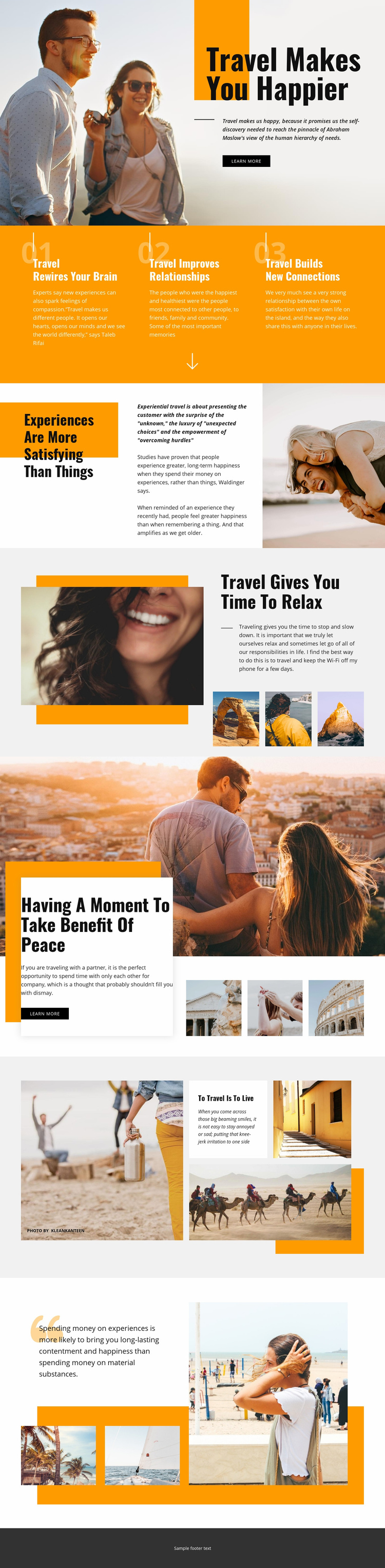 Travel Makes You Happier Wix Template Alternative