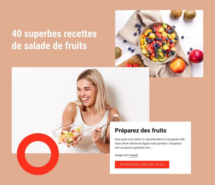 De superbes recettes de salades de fruits Modèle CSS