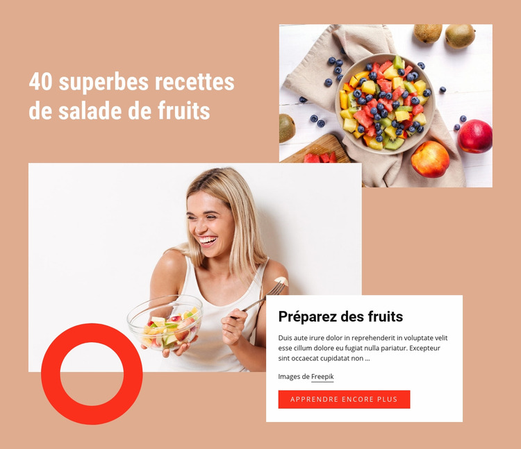 De superbes recettes de salades de fruits Modèle Joomla