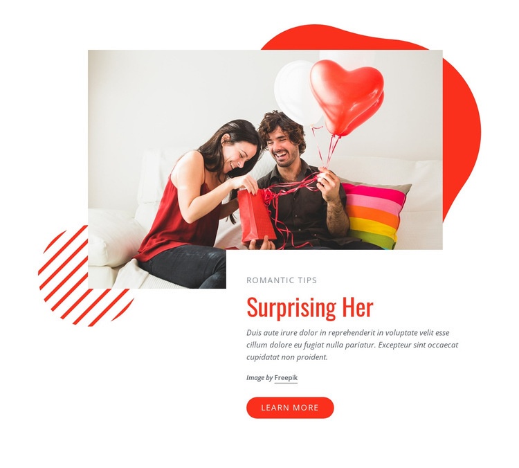 Surprizing her Homepage Design