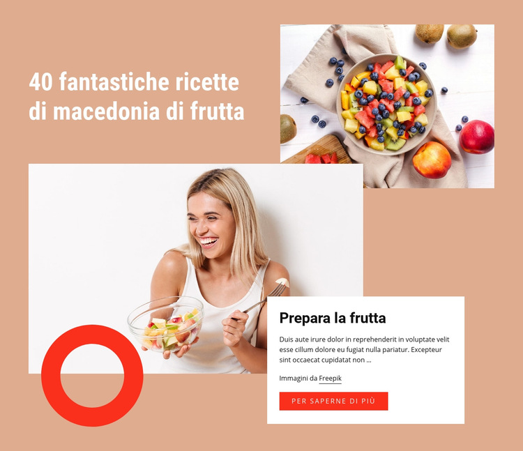Splendide ricette di macedonia di frutta Modello di sito Web