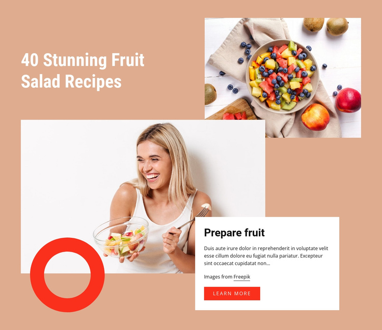 Stunning fruit salad recipes One Page Template