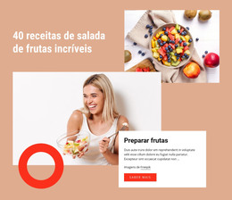 Receitas Incríveis De Salada De Frutas - Modelo De Página HTML