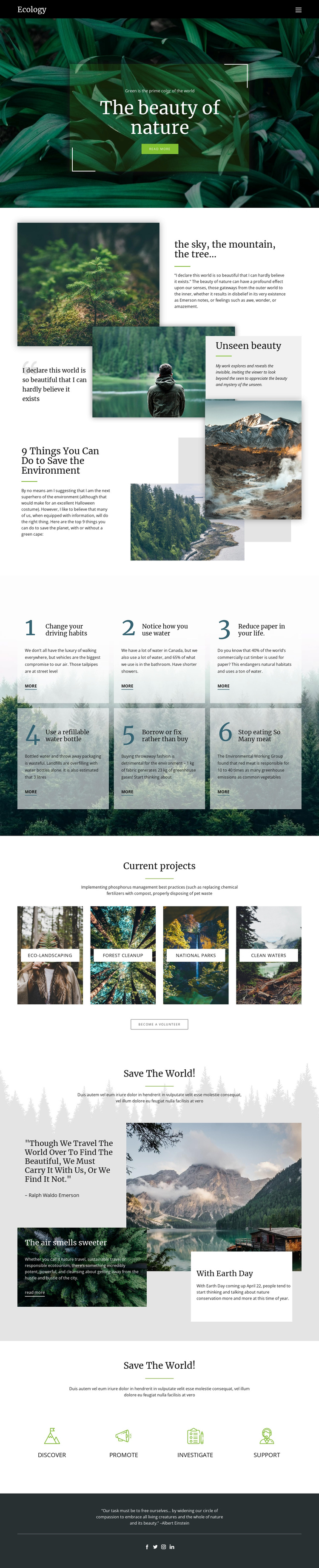 Skies and beauty of nature One Page Template