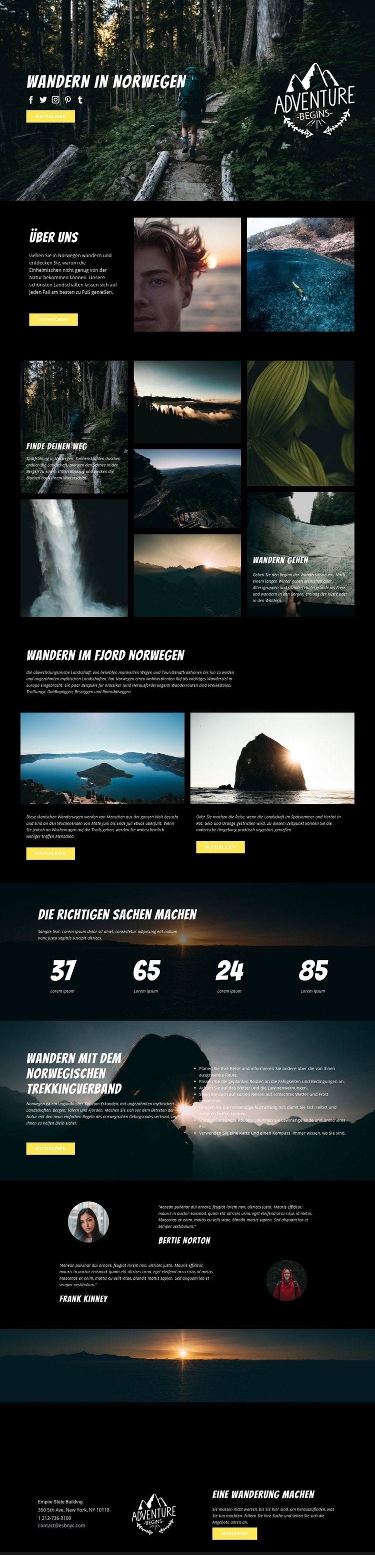 Norwegen Website design