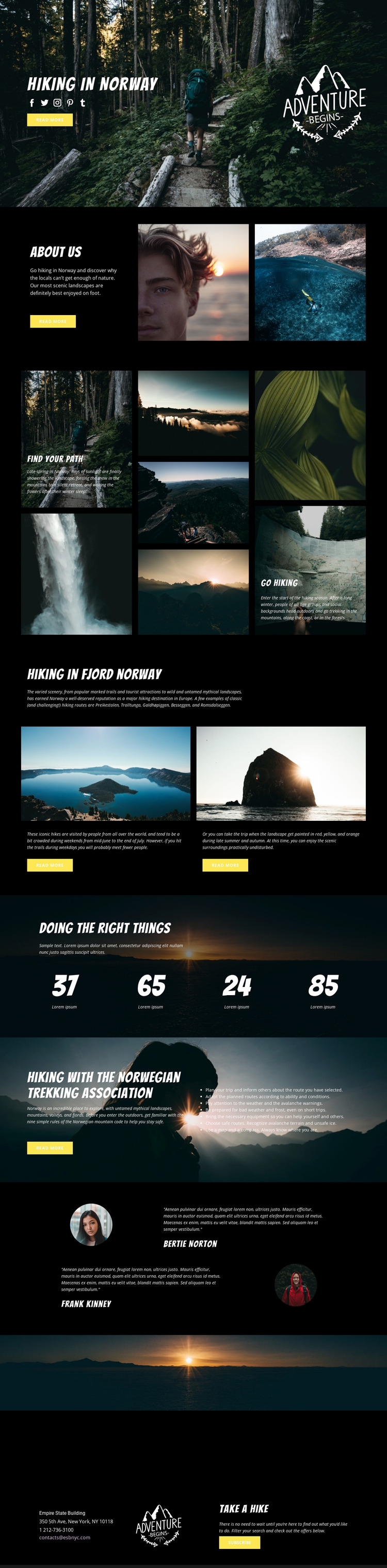 Norway Website Mockup