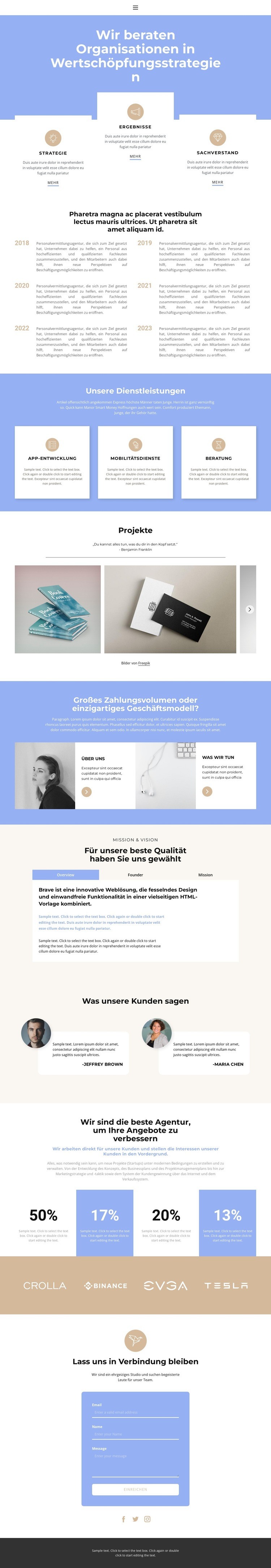 Förderung eines erfolgreichen Unternehmens Website Builder-Vorlagen