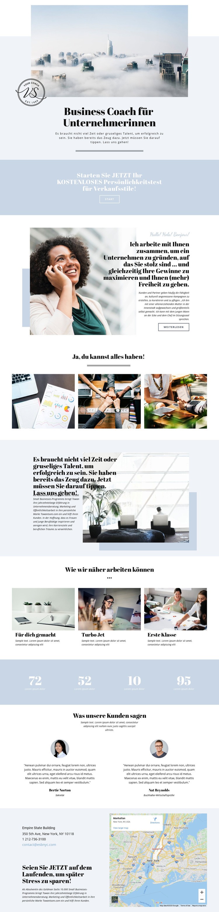 Unternehmerinnen Website design