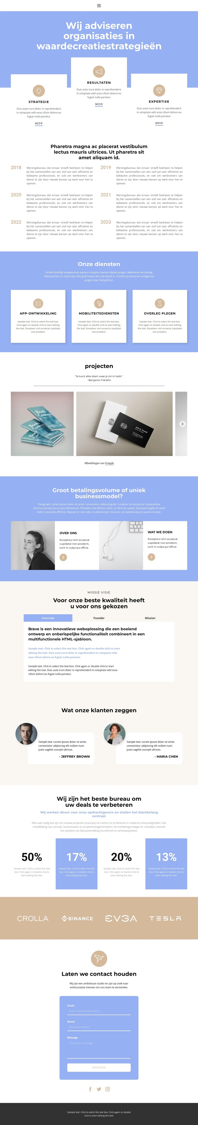 Promotie van een succesvol bedrijf WordPress-thema