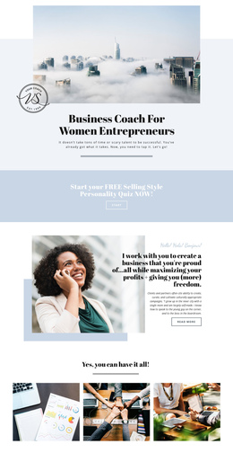 Business Women Entrepreneurs One Page Template