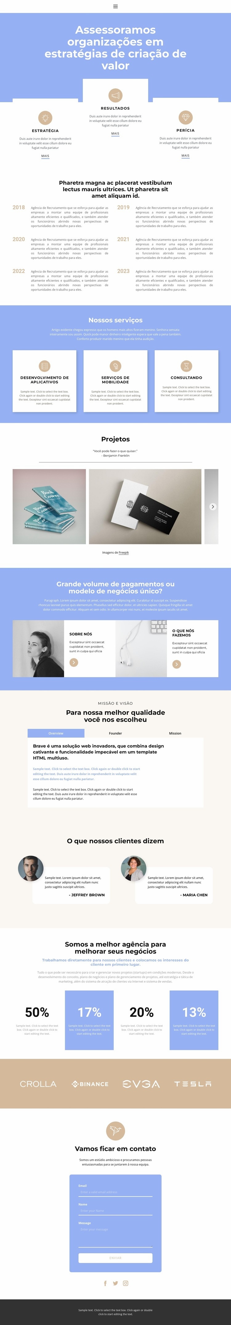 Promoção de um negócio de sucesso Design do site