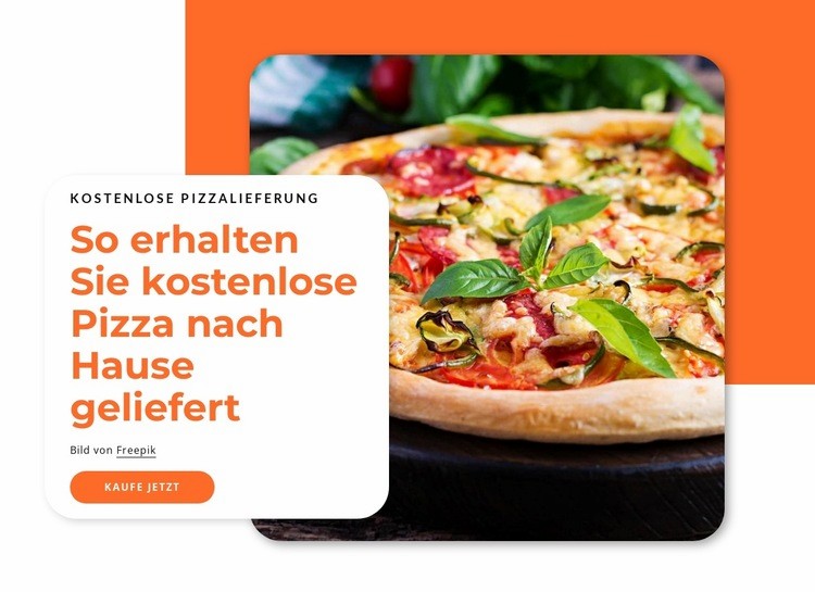 Kostenlose Pizza geliefert Website-Modell