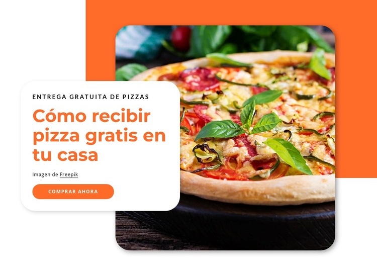 entrega de pizza gratis Maqueta de sitio web