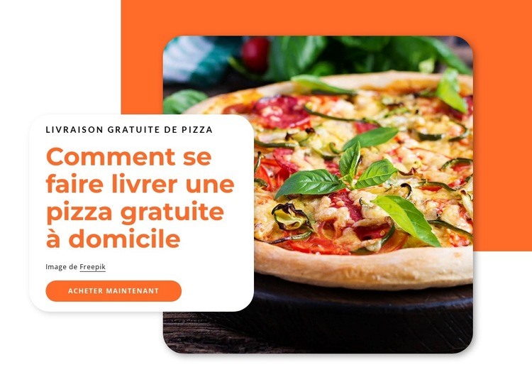 Pizzas livrées gratuitement Créateur de site Web HTML