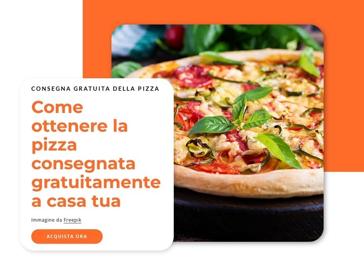 Pizza consegnata gratis Costruttore di siti web HTML