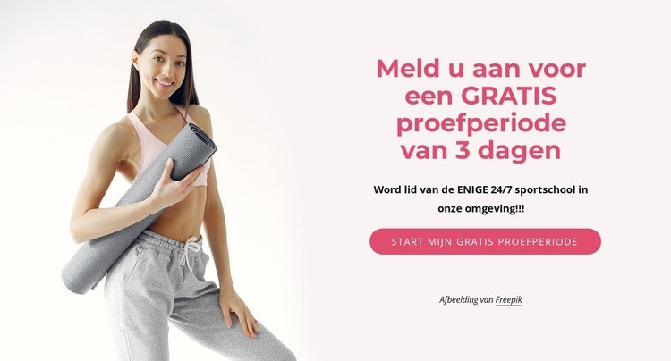 Gratis proefperiode van 3 dagen Website mockup