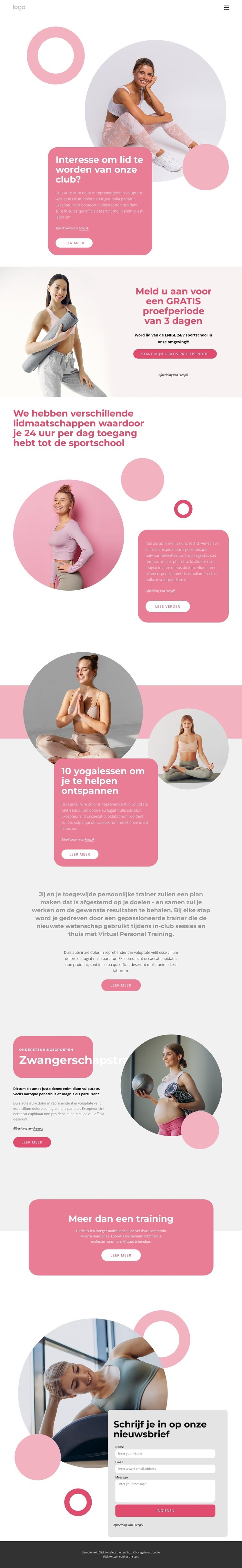 De grootste multifunctionele sportclub Website ontwerp