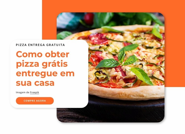 Entrega de pizza grátis Maquete do site