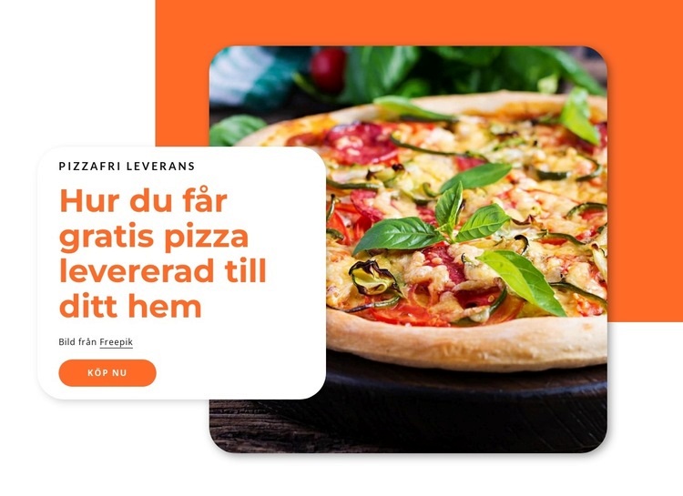 Gratis pizza levererad Webbplats mall