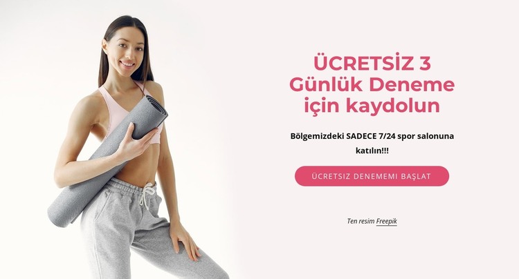 3 günlük ücretsiz deneme HTML Şablonu