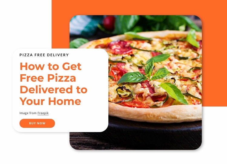 Free pizza delivered Landing Page