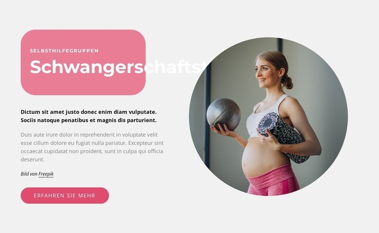 Schwangerschaftstraining Website-Modell