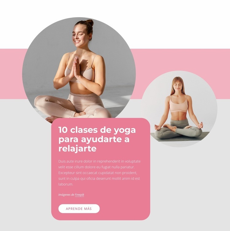 10 clases de yoga Plantilla de una página