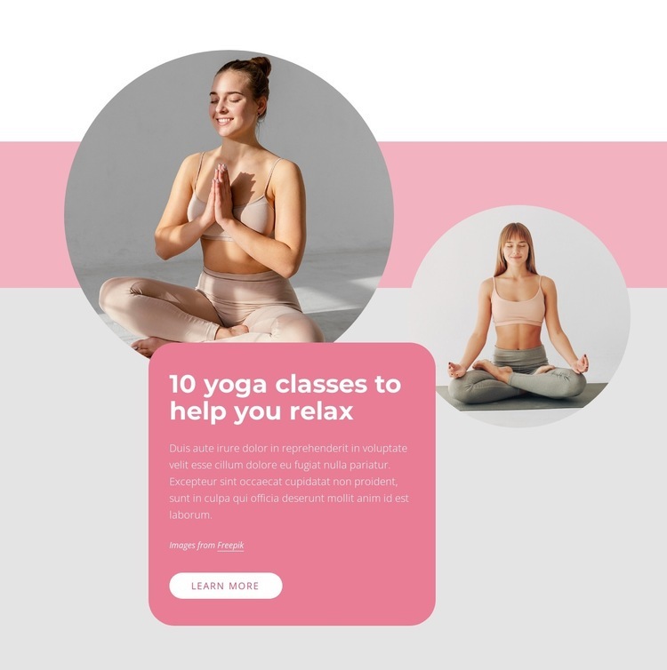 10 yoga classes Homepage Design