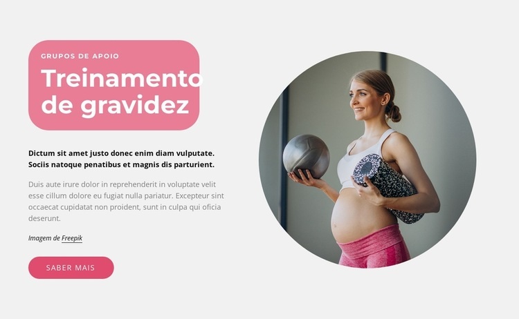 Treinamentos de gravidez Maquete do site