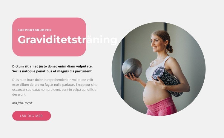 Graviditetsträningar Webbplats mall