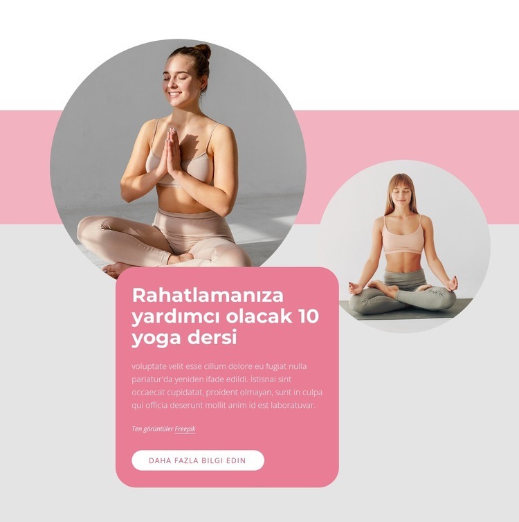 10 yoga dersi Açılış sayfası