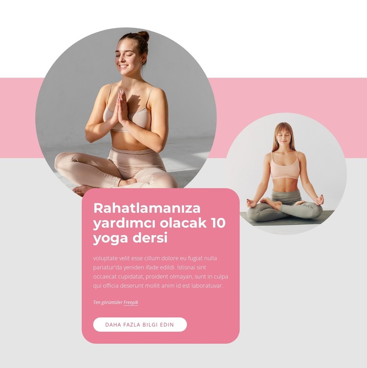 10 yoga dersi CSS Şablonu