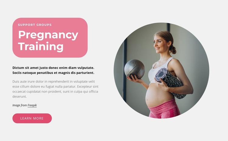 Pregnancy trainings Website Mockup