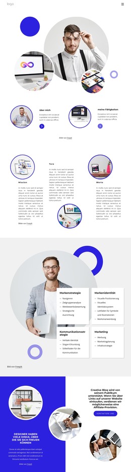 Ich Bin Ein Kreativer Designer - HTML-Landingpage