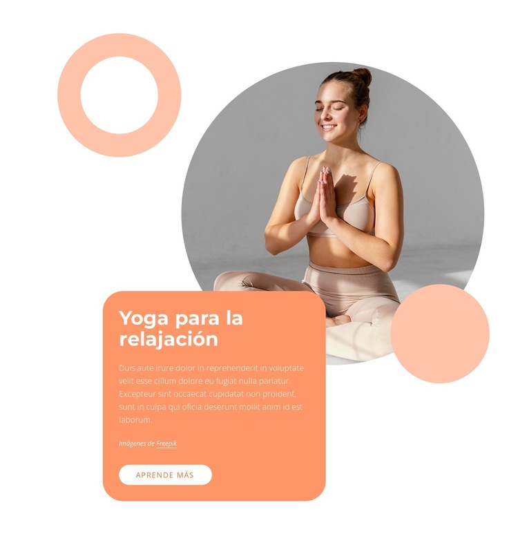 Yoga para la relajación Plantilla de sitio web