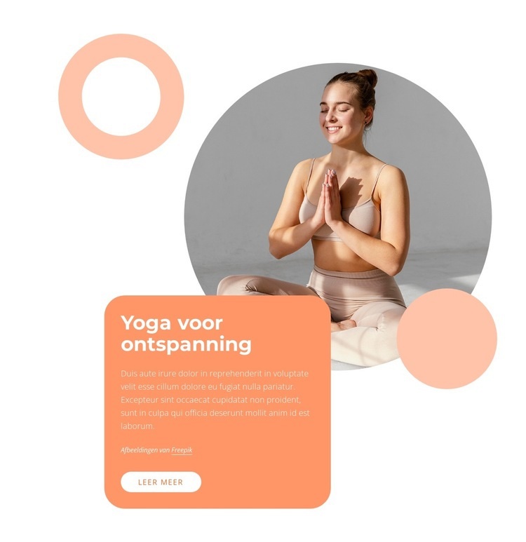 Yoga voor ontspanning Website mockup