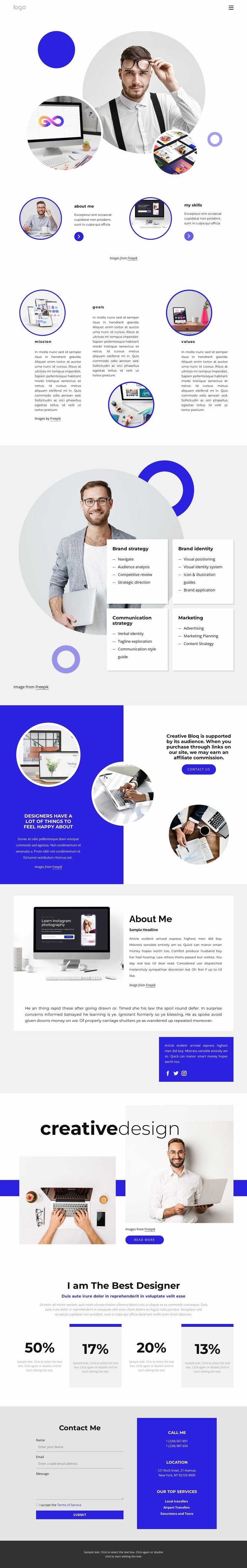 I am a creative designer Website Builder Templates