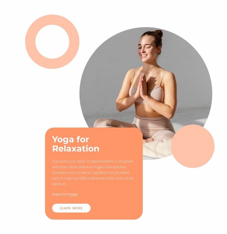 Yoga for relaxation Website Design