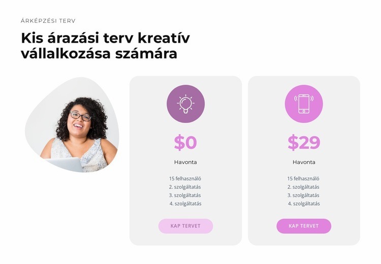 Kis árképzés Weboldal tervezés